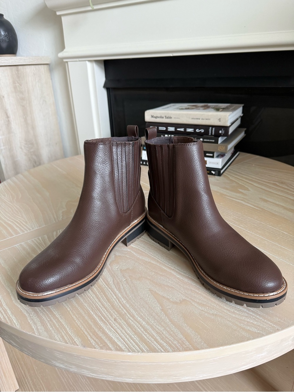Kensie|Koda flat heel Chelsea Boots in classic brown,vegan leather••NWT Size 10 - Picture 5 of 11